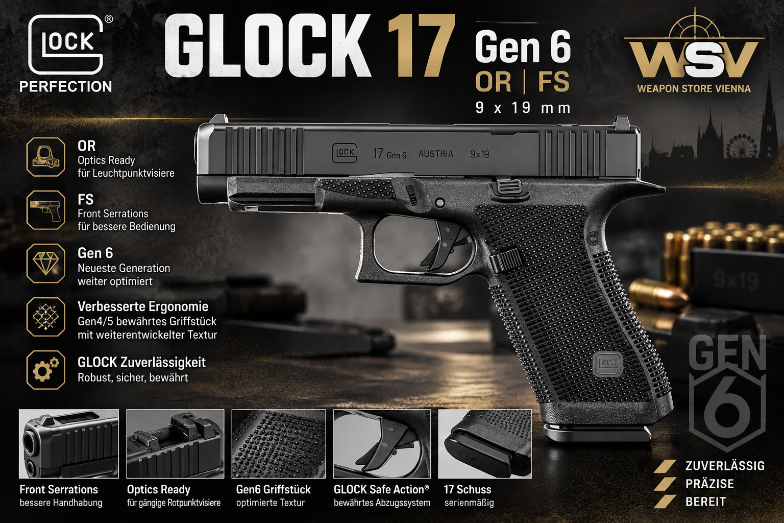 Glock 17 Pistolenset (gen6/OR/FS) 9x19mm