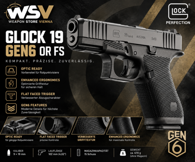 Glock 19 Pistolenset (Gen6/OR/FS) 9x19mm